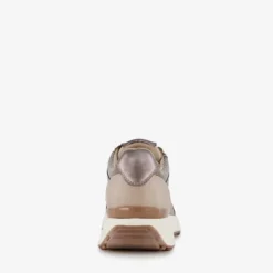 Blue Box Dames sneakers met panterprint details taupe