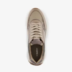 Blue Box Dames sneakers met panterprint details taupe