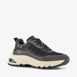 Harper Dames sneakers met panterprint details grijs New