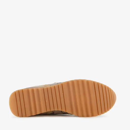 Nova Dames sneakers met slangenprint beige goud Discount