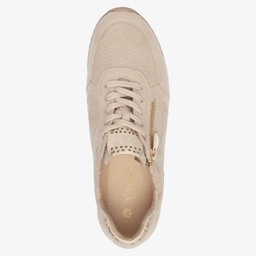 Nova Dames sneakers met slangenprint beige Discount