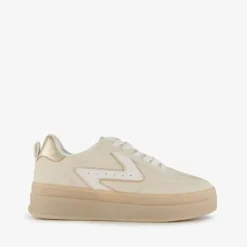 Blue Box Dames sneakers plateauzool beige goud Discount