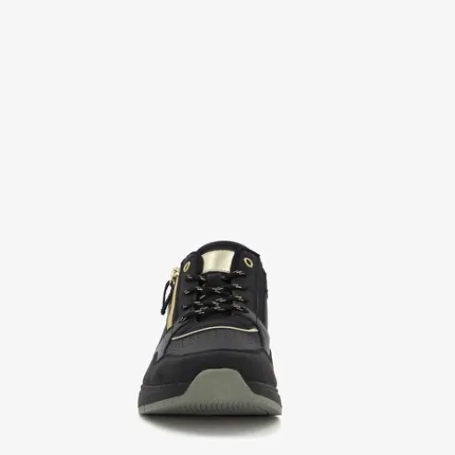 Blue Box Dames sneakers zwart metallic goud