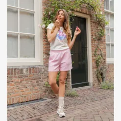 TwoDay Dames sweatshort roze zwart Discount