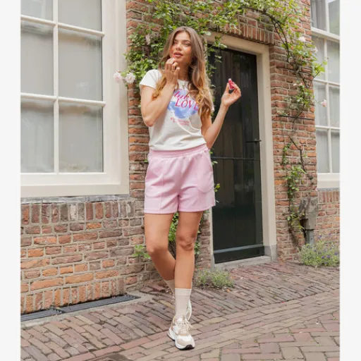 TwoDay Dames sweatshort roze zwart Discount