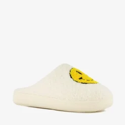 Thu!s Dames teddy pantoffels met smiley wit Best