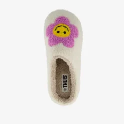 Thu!s Dames teddy pantoffels met smiley New