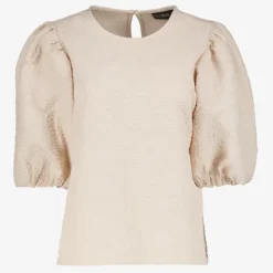 TwoDay Dames top met pofmouwen beige Discount