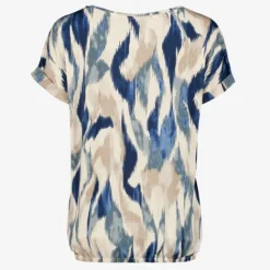 TwoDay Dames top met print beige blauw Hot