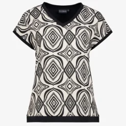 TwoDay Dames top met print zwart wit Clearance