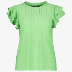 TwoDay Dames top met ruches groen