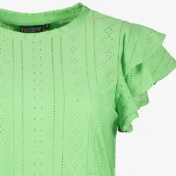 TwoDay Dames top met ruches groen