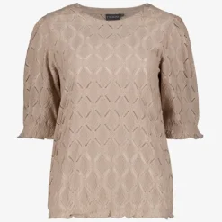 TwoDay Dames top met structuur zand Outlet