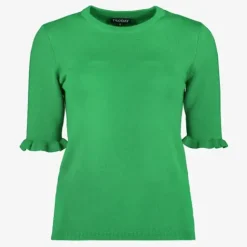 TwoDay Dames trui met halflange mouw groen Hot