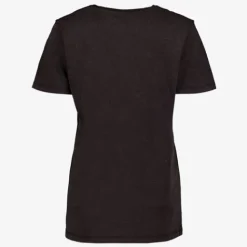 TwoDay Dames T-shirt acid wash zwart met roos Hot