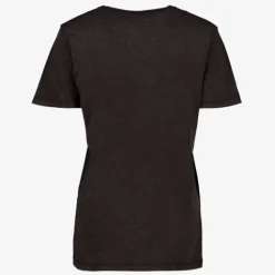 TwoDay Dames T-shirt acid wash zwart met print