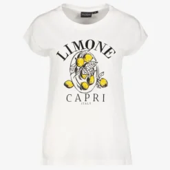 TwoDay Dames T-shirt citroen wit Online