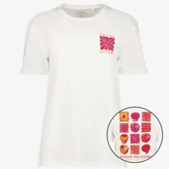 TwoDay Dames T-shirt met backprint bloem wit Online