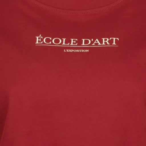 TwoDay Dames T-shirt met backprint bordeauxrood New