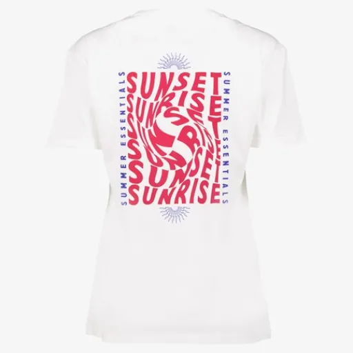 TwoDay Dames T-shirt met backprint sunset wit Clearance