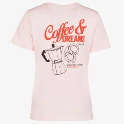 TwoDay Dames T-shirt met backprint roze Discount