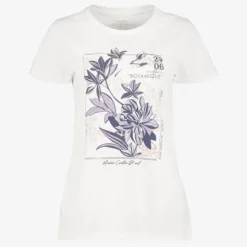 TwoDay Dames T-shirt met bloemenprint wit lila Hot