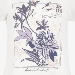 TwoDay Dames T-shirt met bloemenprint wit lila Hot