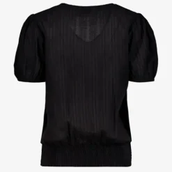 TwoDay Dames T-shirt met boord zwart New