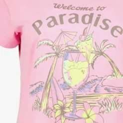 TwoDay Dames T-shirt met cocktail roze
