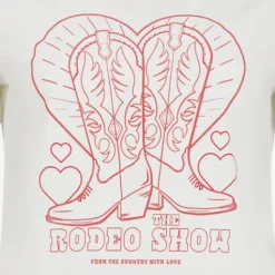 TwoDay Dames T-shirt met cowboylaarzen wit Hot