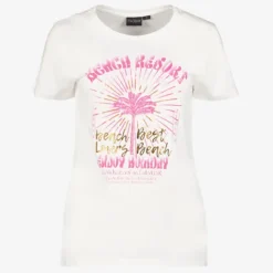 TwoDay Dames T-shirt met opdruk roze goud