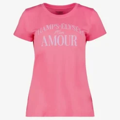 TwoDay Dames T-shirt met opdruk roze New