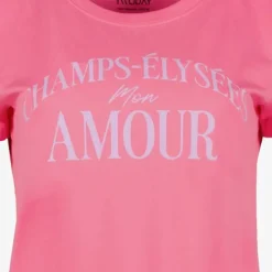 TwoDay Dames T-shirt met opdruk roze New