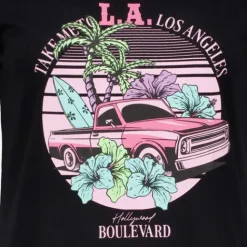 TwoDay Dames T-shirt met opdruk zwart Online