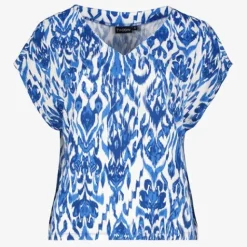 TwoDay Dames T-shirt met print blauw wit Hot