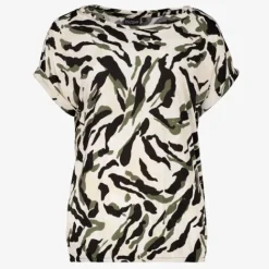 TwoDay Dames T-shirt met print zwart groen
