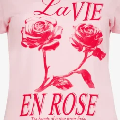 TwoDay Dames T-shirt met rozen roze New