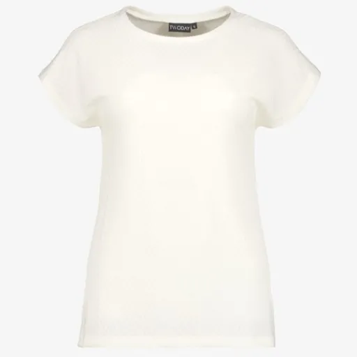 TwoDay Dames T-shirt met structuur wit