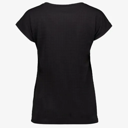 TwoDay Dames T-shirt met structuur zwart Sale
