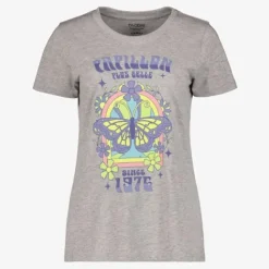 TwoDay Dames T-shirt met vlinder grijs Best