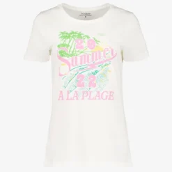 TwoDay Dames T-shirt met zomerse opdruk wit Discount