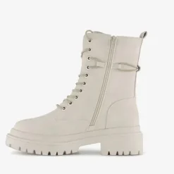 Blue Box Dames veterboots lichtgrijs