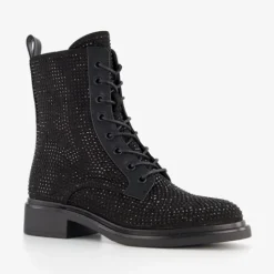 Blue Box Dames veterboots met strass steentjes Sale