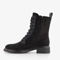 Blue Box Dames veterboots met strass steentjes Sale