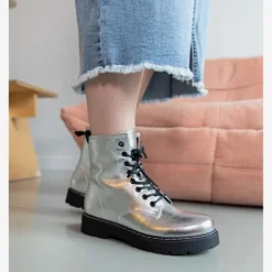 Blue Box Dames veterboots zilver Hot