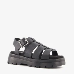 Blue Box Dames vissers sandalen zwart Clearance