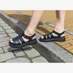 Blue Box Dames vissers sandalen zwart Clearance