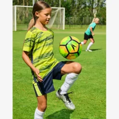 Dutchy Dry kinder voetbal T-shirt geel zwart Hot