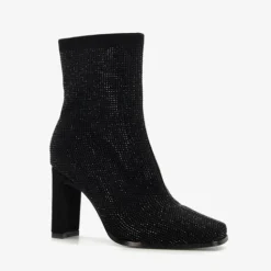 Nova Enkellaarsjes met hak strass steentjes Discount