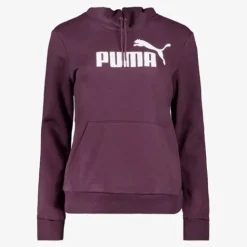 Puma Essentials Logo dames hoodie donkerpaars Hot